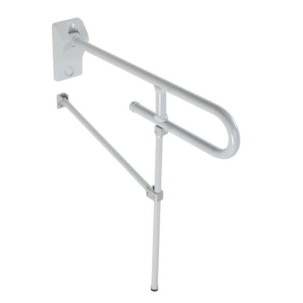 Home2stay Vinyl Folding Grab Bar w/ Floor Support Leg