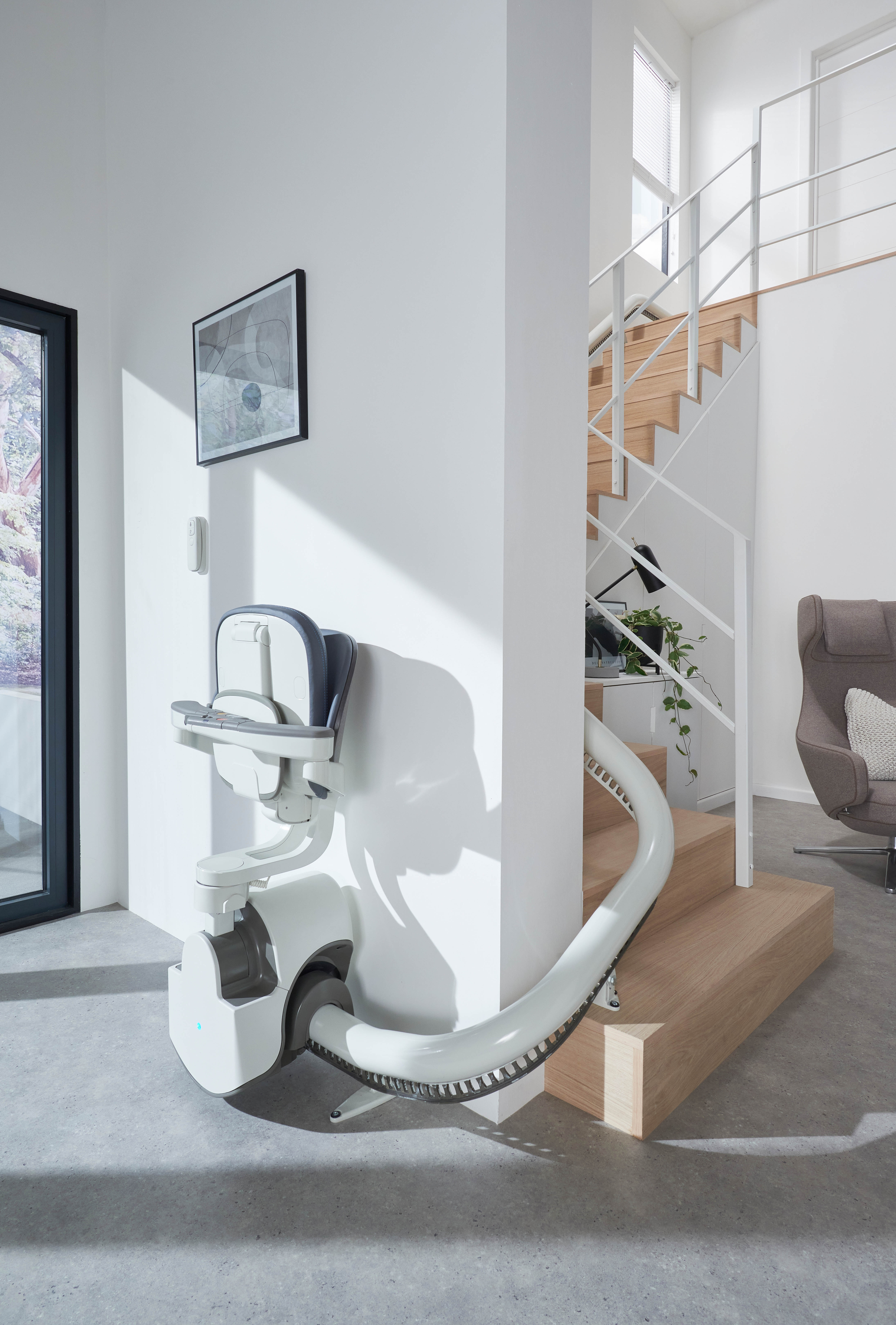Stair Rider Flow X Curved Stairlift Vancouver | Custom Mobility Solutions by Home2Stay