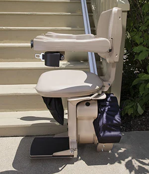 Outdoor stairlift closeup