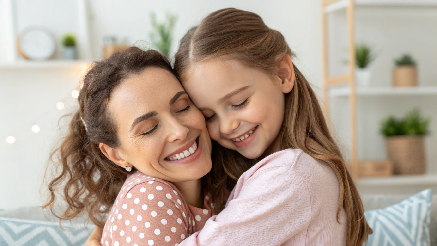 Older woman and her daughter looking at a brochure at a kitchen table in a bright Vancouver home